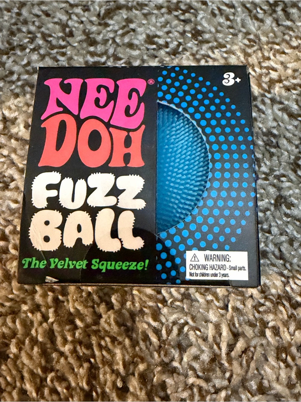 NeeDoh Fuzz Ball Velvet Squeeze - Blue